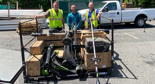 SiteOne Landscape Supply donated $10,000 worth of battery-powered equipment to I Want To Mow Your Lawn. (Photo: SiteOne Landscape Supply)