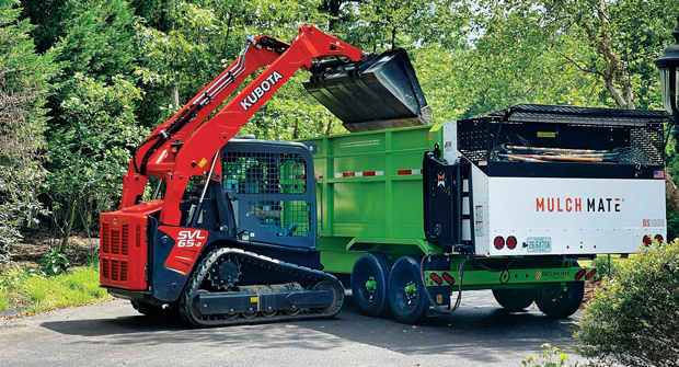 Solutions like Mulch Mate help speed up fall cleanup, allowing contractors to save on labor costs. (Photo: Platinum Landscape & Design)
