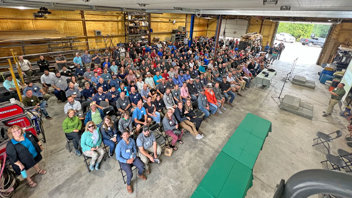 Summer Growth Summit attendees at Drost's Mechanic Garage in Petoskey, Mich. (Photo: LM Staff)