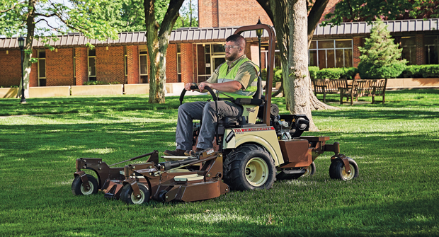 As zero-turn manufacturers develop new mowers, a key focus is on ways to increase rider comfort and ramp up work efficiency. (Photo: Grasshopper)