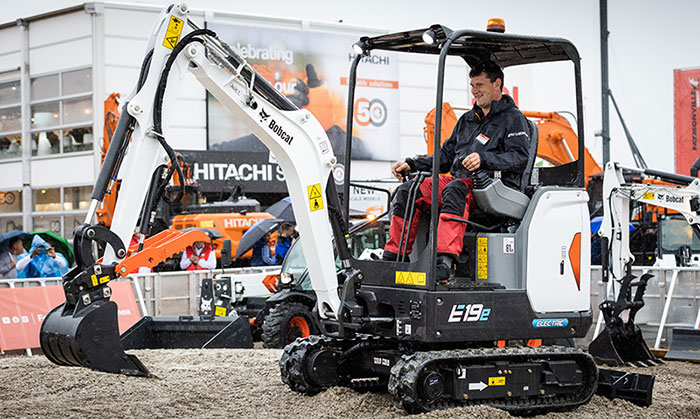Bobcat's E19e, electric compact excavator, made its debut at bauma in Munich. (Photo: Bobcat)