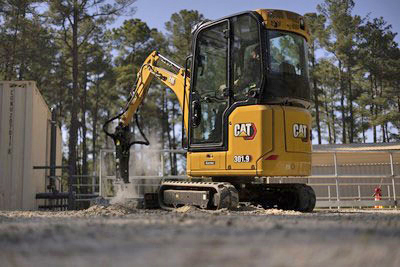 Caterpillar plans to add electric compact equipment offerings including the 301.9 mini excavator. (Photo: Caterpillar)
