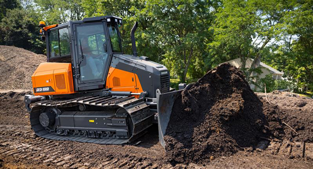 Electrohydraulic control is standard on the Doosan D110 dozer and operators can customize the controls to their individual preferences. More experienced operators can adjust the machine for finer control. (Photo: Doosan)