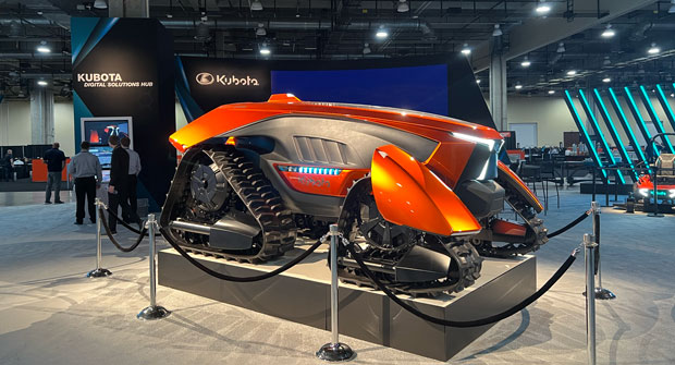 Kubota's concept tractor, showcased at the company's Kubota Connect event in Grapevine, Texas. (Photo: LM Staff)