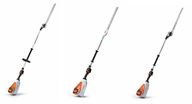 The HLA 135 extended reach hedge trimmers provide professional users with a commercial-grade brushless motor, and a variable speed throttle trigger with three performance levels. (Photo: Stihl)