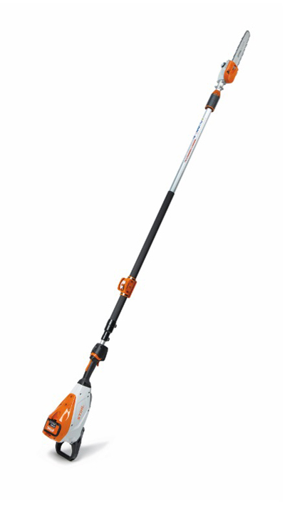 The HTA 135 pruner features an on-board battery slot and weather-resistant design allows users to keep working with less downtime, according to the company. (Photo: Stihl)