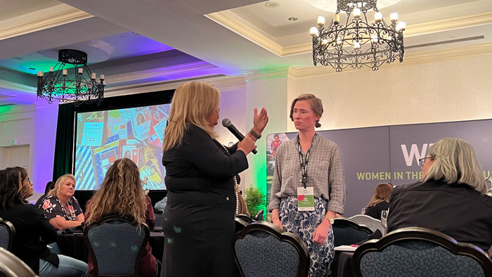 Kate Delaney spoke with attendees about the struggles they face as women in the green industry. (Photo: LM Staff)