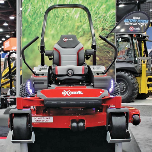 Exmark debuted its electric Lazer Z zero-turn mower to landscape pros at the 2022 Equip Expo. (Photo: LM Staff)