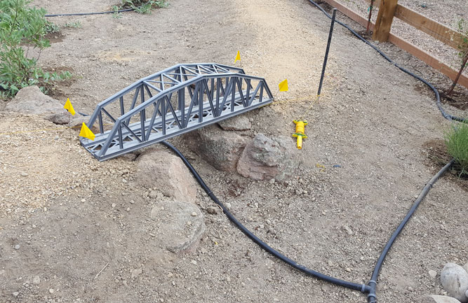 Fetig says ensuring the train bed had no major or sudden elevation changes was a key to the installation process. (Photo: Alpine Gardens)