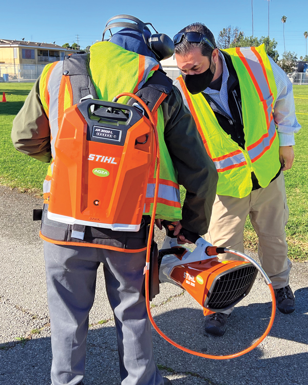 While choosing a brand of battery-powered equipment is a big decision, a bigger decision might be how to keep that equipment charged. Some choose to buy enough batteries to last all day, while others look for opportunities to recharge during the day. (Photo: American Green Zone Alliance)