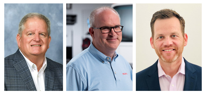 Isuzu recently promoted Ed Crawford to assistant vice president of sales operation; Brian Tabel to assistant vice president of marketing; and appointed Matt Mesick to the newly-created director of EV strategies. (Photo: Isuzu)