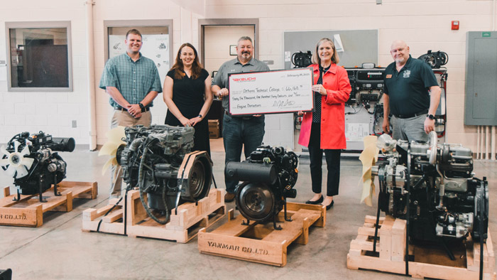 Takeuchi donated four diesel engines worth approximately $66,000 to the diesel equipment technology program at Athens Technical College. (Photo: Takeuchi)