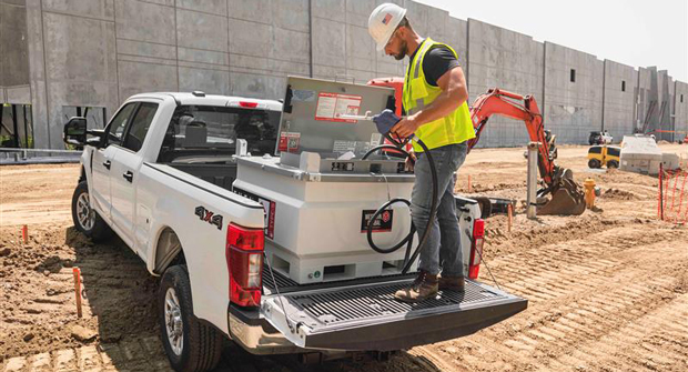 The FuelCube Type-S offers heightened security with a lockable equipment cabinet to protect the pump and feed/return lines. (Photo: Western Global)