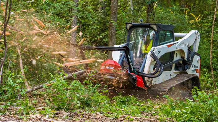 Specifically designed for high-flow skid steers and compact track loaders, Fecon’s new Disc Hawk disc mulcher attachment increases productivity where speed and acreage are more important than material size. (Photo: Fecon)