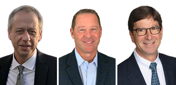 From left: Klaus Hahn, president of North America for Greenworks; Harold Redman, president and CEO of Echo; and Nelson Wilner, senior vice president and general manager for engines at Kawasaki Motors Corp. (Photo: OPEI)