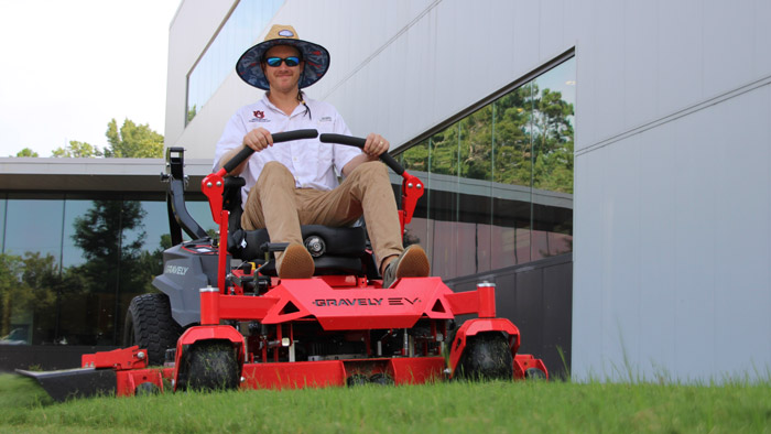 Greenzie donated an autonomous Gravely mower to the Auburn University Outdoor Power Equipment Consortium for the group to study best practices. (Photo: Greenzie)