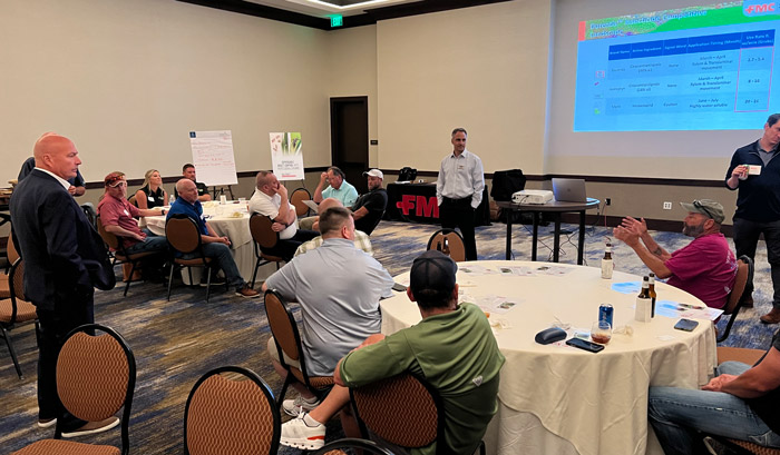 FMC held an invite-only luncheon before Elevate formally started. The company invited 24 lawn care companies to discuss the challenges the industry faces, as well as discuss Durentis, the company’s latest insecticide. (Photo: LM staff)