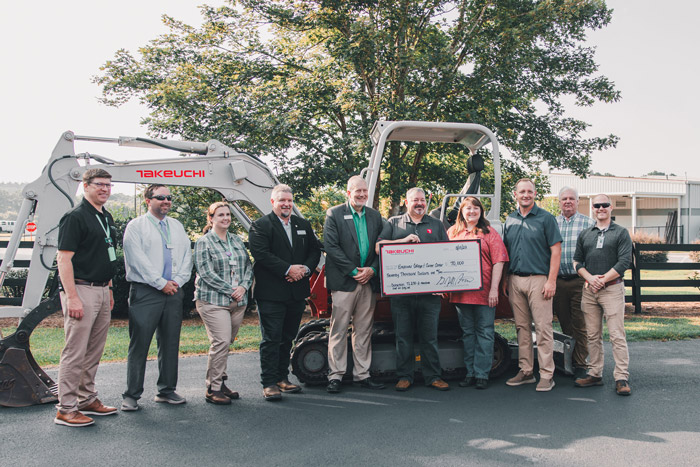 Takeuchi recently donated a TB235-2 excavator and a diesel engine to Empower College & Career Center’s Heavy Machinery and Construction Pathway to help students get hands-on repair experience. (Photo: Takeuchi)