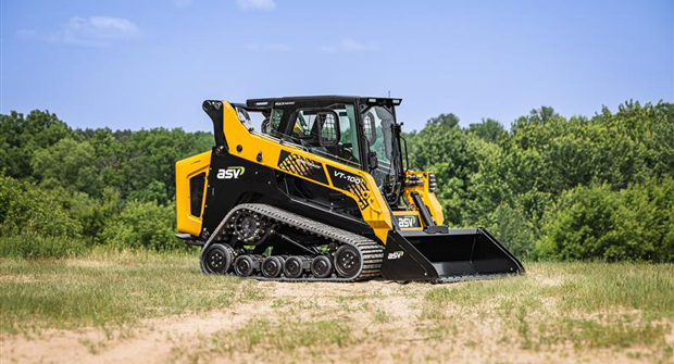 The new VT-100 compact track loader is a vertical lift machine that excels in loading and grading applications. (Photo: ASV)