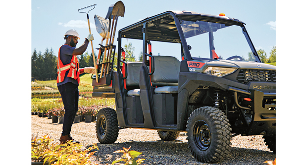 Contractors say utility vehicles offer an effective alternative to trucks for many maintenance tasks on job sites. (Photo: Polaris)