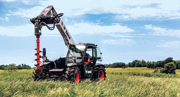 Powered augers and drills help contractors do more work with less labor and time. (Photo: Bobcat)