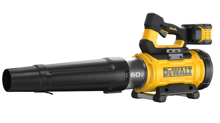 Dewalt showcased its 60V Max brushless low-noise blower at Equip Exposition 2023. (Photo: Dewalt)