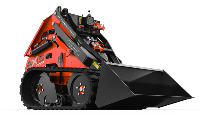 Gravely added a gas-powered version of its diesel compact utility loader. The Axis 100 features a 23.5-horsepower Kohler Command PRO CH730 engine. (Photo: Gravely)