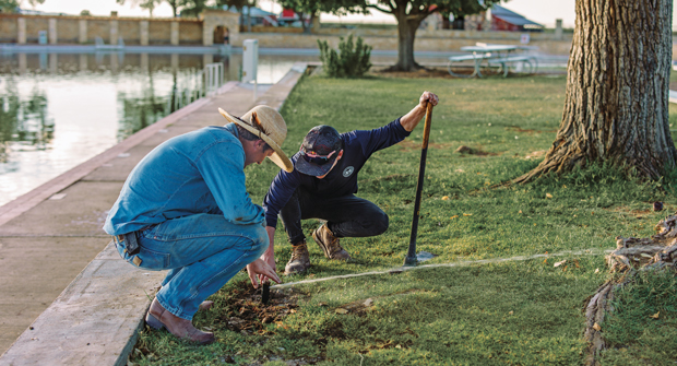 Maas Verde Landscape Restoration worked to fix a nonfunctioning irrigation system at a popular Texas state park. (Photo courtesy of Maas Verde Landscape Restoration)