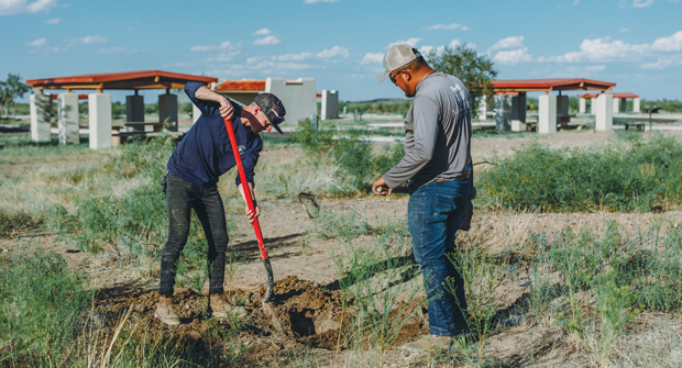 Diagnosing the cause of a broken irrigation system for 2,600 square-foot turf area near Balmorhea State Park’s famous spring-fed swimming pool proved to be a major challenge. (Photo courtesy of Maas Verde Landscape Restoration)