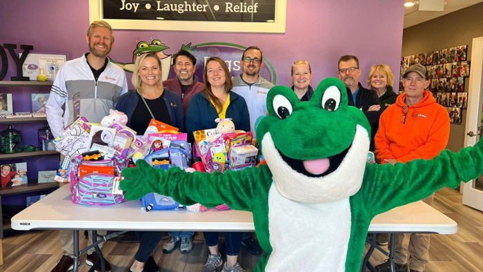 The team at Sun Valley Landscaping volunteered at Bags of Fun Omaha, which supports children with terminal diseases. (Photo: Sun Valley Landscaping)