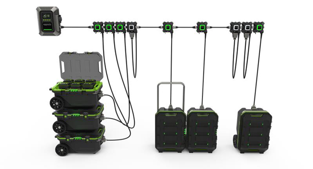 Greenworks is set to release the ChargeLink system, offering more charging solutions for landscapers looking to switch to battery-powered equipment. (Photo: Greenworks)