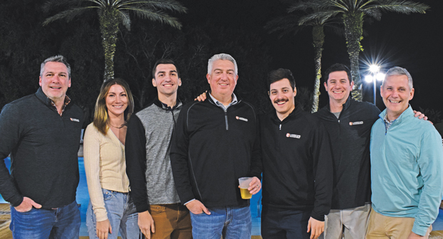 Let’s go, Team LM!: The friendliest magazine staff in the biz paused for a team photo. Left to right are Craig MacGregor, Allison Blong, Joey Ciccolini, Jones, Antonio Hernandez, Jake Goodman and Bill Roddy as they celebrated a successful week at the 2023 LM Growth Summit. (Photo: LM Staff)