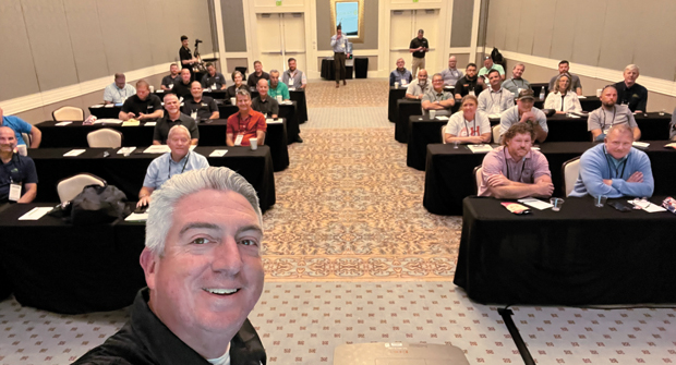 Selfie time! Remember Landscape Management Editor-in-Chief Seth Jones’ goal Selfie time!: Remember Landscape Management Editor-in-Chief Seth Jones’ goal of getting in front of more crowds in 2024? He was motivated when he stepped up to address the LM Growth Summit, a friendly audience for sure. (Photo: LM Staff)