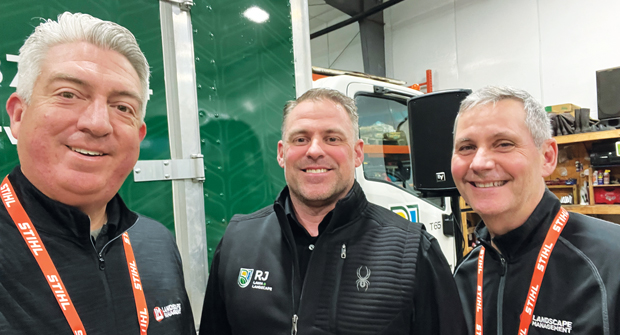 A three-hour tour Roddy and Jones started their tour of RJ Lawn & Landscape right — by meeting up with co-owner Ryan McCarthy during Grow! 2024 in Des Moines. (Photo: LM Staff)