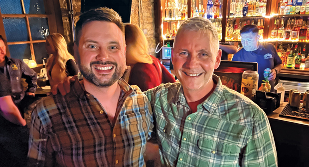 Lone stars: Brett Anderson, VP of marketing, Weathermatic, with Roddy, at Stubb’s in Austin. (Photo: LM Staff)