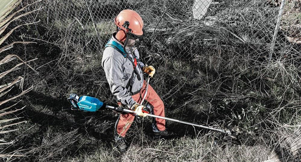 The company's new Brush Cutter has a bike-handle design for improved grip and a more ergonomic working position. (Photo: Makita)