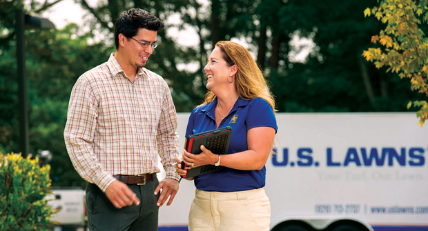 For some, joining a franchise is like gaining instant access to a group of peer consultants all across the country. (Photo: U.S. Lawns)
