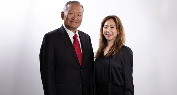 WAC Lighting Chairman Tony Wang with new President Becky Li. (Photo: WAC Lighting)
