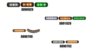 The wide-angle, tri-color LED strobe light and the 5 inch LED flexible strobe light. (Photo: Buyers Products)