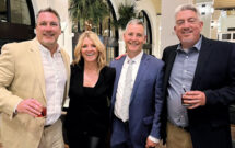 TOCA talk: It was a celebration at the Turf and Ornamental Communicators Association’s annual meeting in Lake Las Vegas, Nev. The guys — Mac, Roddy and Jones — are joined by longtime friend and colleague Lynette Von Minden, Swanson Russell. (Photo: LM Staff)