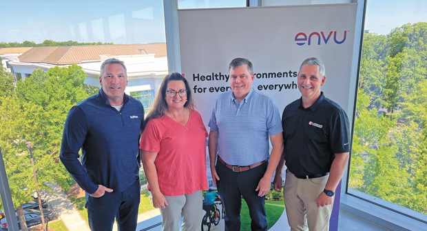 Room with a view: At Envu’s HQ in Cary, N.C., Julie Groce, senior marketing communications manager and Mark Ford, customer marketing manager, told the LM crew about big plans the company has forthcoming. (Photo: LM Staff)