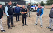 Todd Christianson (center), president and CEO of Titan LLC in Anchorage, Alaska, gives the Ace Peer Group a tour of his facility. (Photo: LM Staff)