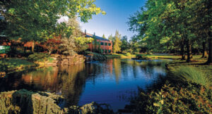 A system of timed irrigation controllers and auto fill valves keeps costs down by prioritizing water conservation throughout the campus. (Photo: Pacific Landscape Management)