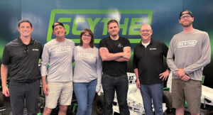 Robotic revolution: LM spent a day with the team at Scythe Robotics learning about their autonomous mowers and how end-users are embracing the tech. From left to right are Jake Goodman, LM; Billy Otteman, Scythe’s senior director of brand; Allison McIntosh, Scythe brand specialist; Jack Morrison, Scythe co-founder and CEO; LM Editor-in-Chief Scott Hollister; and Bryan Waltz, Scythe’s senior manager, production and field operations. (Photo: LM Staff)