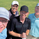 LM’s Scott Hollister (left) and Bill Roddy (right) teed it up with Zack Davis, the vice president of destination services for Louisville Tourism (second from left) and Troy Winebrenner, the show director for Equip Exposition (second from right), during the OPEI Louisville Golf Classic at the OPEI Annual Meeting in Ponte Vedra Beach, Fla. (Photo: LM Staff)