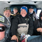 You can’t reach Katmai National Park by road. You need to fly or boat to get there. Atkinson (front left) got to ride as co-pilot (sorry we cropped you out Robert the Pilot) with Cali, Amigo, Jones, Torchia and Will the Guide enjoying the flight home. (Photo: Curtis Atkinson)