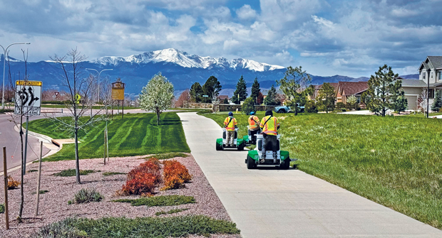 While the autonomous operation of the M.52 is the machine’s prime selling point, it can be used like a traditional stand-on mower. (Photo: Scythe Robotics)