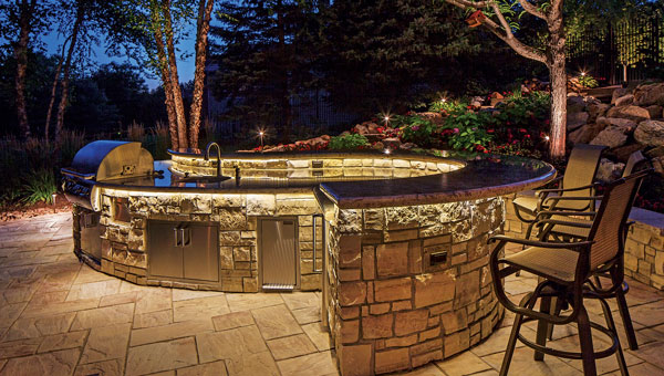 Tape it up McKay says LED tape and lights on outdoor bars and kitchen areas is more popular than ever for McKay Landscape Lighting.