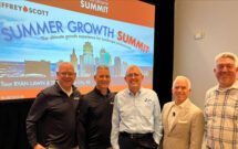 (From left to right) Editor-in-Chief Scott Hollister, Bill Roddy, group publisher for LM, Larry Ryan, Jeffrey Scott and Seth Jones, editorial director of LM. (Photo: LM staff)