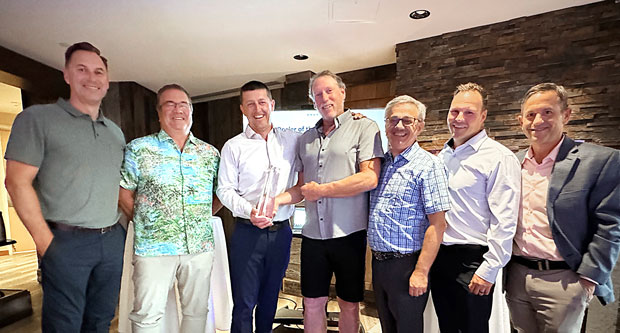 Great West's Dealer of the Year Award acceptance. Photo: Volvo CE